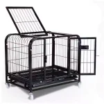 High Quality Several Size Heavy Duty Steel Material Two Doors Includes Removable Sanitary Tray iron fence dog cage
