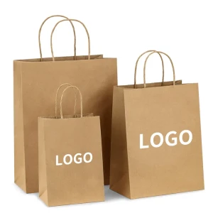 Kraft Paper Bag with Handle Shopping Bag Takeaway Packing Bag