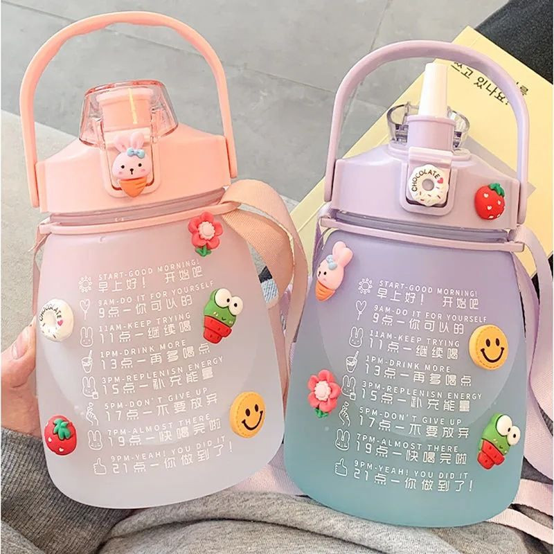 Buy Wholesale China Plastic Kids Water Bottle With Straw Cute