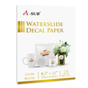 A-SUB® Laser Water Slide Decal Paper (White) Suitable For Smooth Surface
