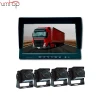 AHD 360 Quad Split Monitor DVR Video Recording and AHD Rear Front Side Backup Reverse Cameras for Truck Bus RV Van Trailer