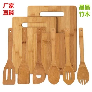 Bamboo cutting board with bamboo utensils Wholesale