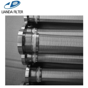 Stainless steel wedge wire screen filter candle with thread adapter connection