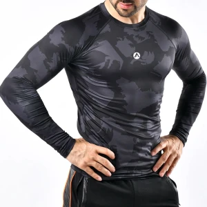 AB Sportswear Running Gym Workout Full Sleeve Rash Guard Sublimation Top Quality Dri-fit Compression Shirt STY # 01