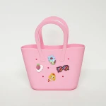 Silicone vegetable basket Cartoon beach organizer Tote Stylish children's mini hole-hole bag with gift bag