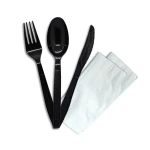 HD Black Cutlery Pack Spoon, Knife, Fork & Napkin