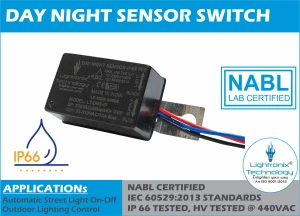DAY NIGHT SENSOR SWITCH FOR AUTOMATIC LED STREET LIGHT ON OFF