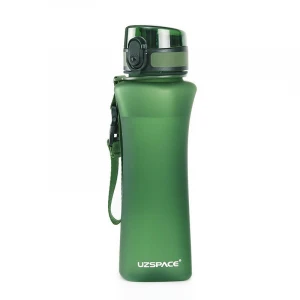 UZSPACE Popular Frosted Sport Water Bottle Tritan BPA Free Plastic Water Bottle Green