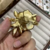 Three-dimensional Elegant Flower Brooch Gold Plated Peony earrings Elegant temperament coat brooch