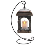 Yard Outdoor Solar Swing Candle Wind Lamp (Floor Stand) Bronze