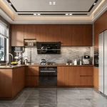 L‑Shaped Corner Kitchen Cabinet | E0 Grade Particle Board Custom Kitchen Storage Unit