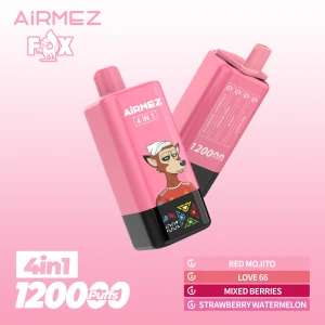 Buy Airmez Fox Vape 120k Puffs 4 In 1 Flavors Newest Original Rechargeable  Lcd Display Disposable Vaper Eu Warehouse from PaphosVape, China