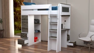 SS 9015 Modern Highsleeper With Desk & Storages