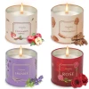 Scented Candles, 4 Pack Soy Wax Candle Gift Set Birthday Gifts for Women, Party Favors Decoration