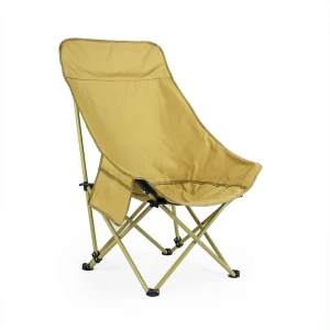 Portable outdoor recreation high-back moon chair, camping picnic folding chair