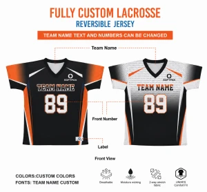 Custom Sublimated Lacrosse Reversible Jersey for Team Uniforms