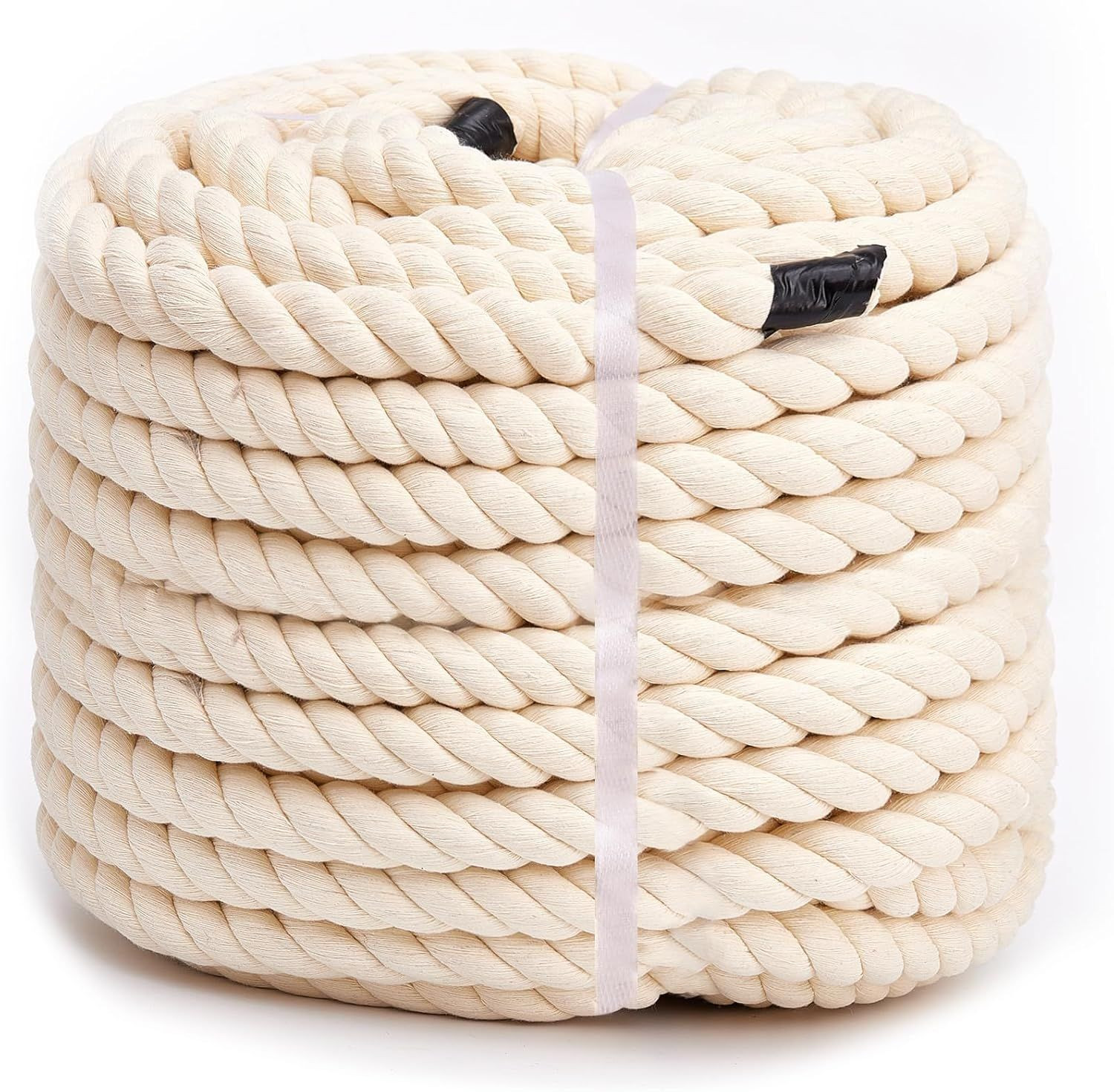 Buy Natural White 100% Cotton Rope (1/2 Inches X 50ft), 3-strand ...