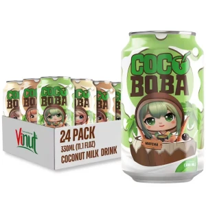 Wholesale Coconut Milk Drink Matcha 330ml Flavor VINUT Vietnam Manufacturer OEM/ODM Free Sample Private Label