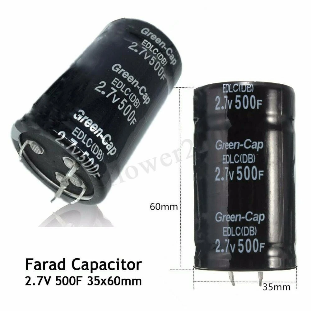 1 pcs Black 2.7V Farad Capacitor 500F 35*60MM Super 2.7V 500F Capacitor