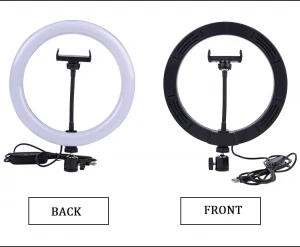10 Inch Led Ring Light Stand Dimmable Photography Studio Cosmetic Selfie Lamp Ring Light with Tripods Phone Holder Yellow White
