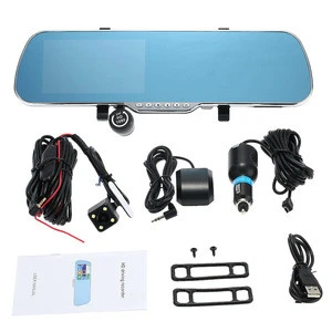1080P Car Camera Recorder 5&quot; Android GPS Navigation Rear view Mirror DVR Dual Camera Bluetooth WIFI Night Vision