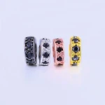 10pcs/lot CZ Black Zirconia Spacer Beads fit Bracelet Necklace DIY Charms Beads for Jewelry Making Accessories Wholesale