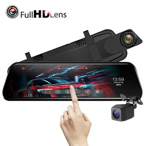 10&quot; Touch Screen 1080P Car DVR Dash camera Dual Lens Auto Camera Video Recorder Rearview mirror with 1080p Backup camera