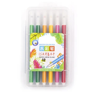 12 Colors Water Washable  Triangular Slim Barrel Color Pen Set for Kids Color Marker