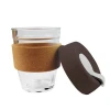 12 oz  Glass Coffee Tumbler With  Natural Cork Band