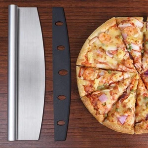 14 inch Sharp Rocker Blade Style Stainless Steel Slicer knife with Protective Cover Pizza Cutter
