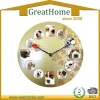 16" Photo Frame Large Metal Wall Clock With Cute Dogs Photos Decoration