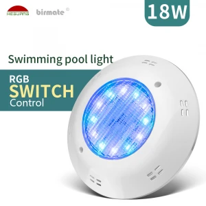 18x1W  IP68 Surface Mounted FLAT RGB Switch Control underwater swimming pool light