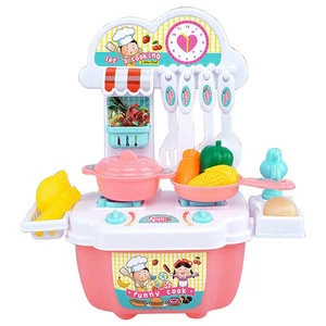 2 color children kitchen set homemade pink and blue cooking play set toys