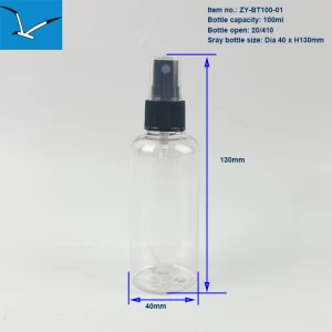 20 410 Plastic Black Spray Pump Ribbed Closure Perfume Fine Mist Sprayer for Hair Spray Bottle