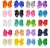 Import 20 colors Five Point Print Pattern Boutique Grosgrain Ribbon 8" Hair Bows Alligator Clips Teens Gifts from China