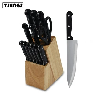 2018 Best quality supply stainless steel black 13pcs knife set