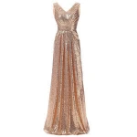 2018 High Neck Shiny Silver Sequin Gold Evening Dresses Long Gowns Special Occasions Prom Dress WS3101