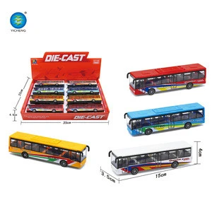 2018 new 4 colors pull back die cast bus toys