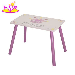 2018 New design princess wooden children desk and chair set for girls W08G247