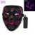 Import 2020 Amazon Halloween Black V Vendetta Glowing Mask Handmade Custom Wholesale Ghost Step Dance Cold Light Mask from China
