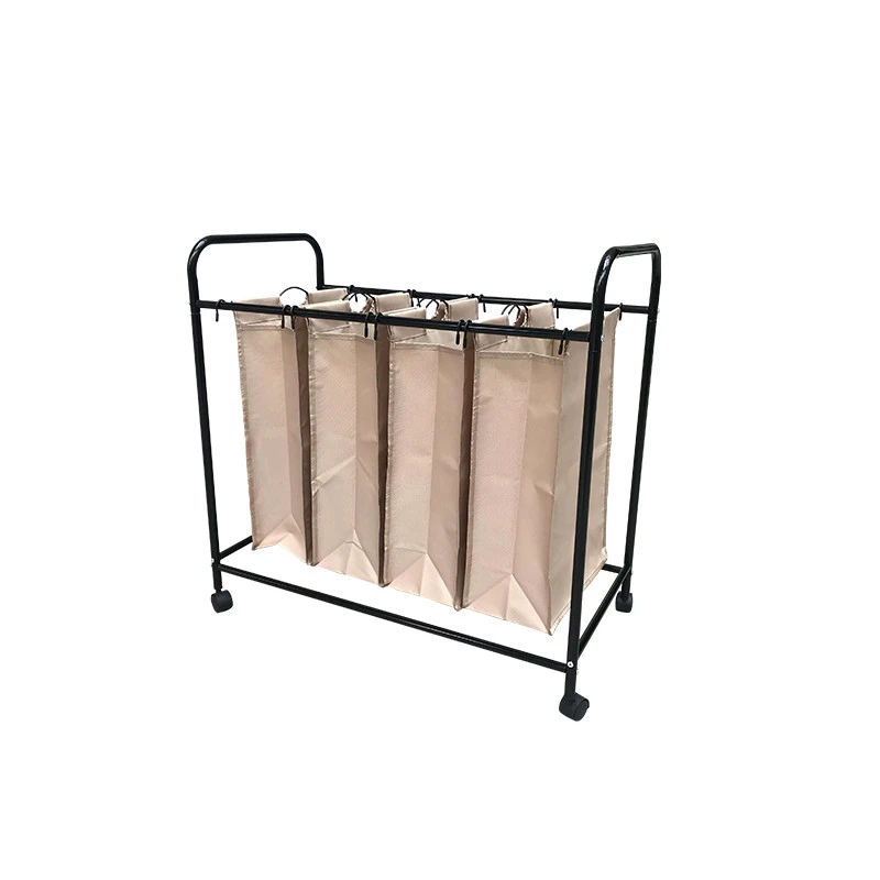 2020 Amazon New Products Cloth art laundry cart with wheels with 4 bags