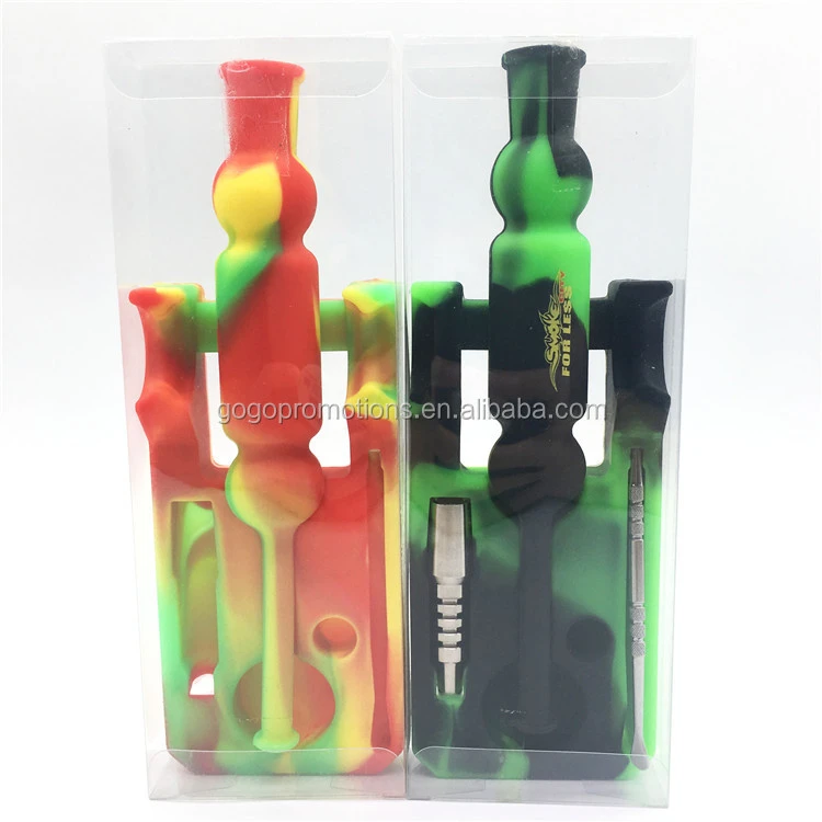 2020 Hot sale Easy Cleaning Silicone Smoking Pipe NC with Titanium nail Dabber Rig