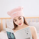 2020 Latest coral velvet microfiber bath shower black dry hair cap