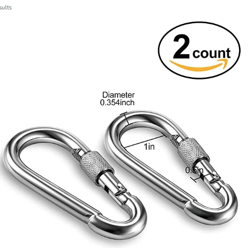2020 New Product Factory customized Custom Keychain Heavy Duty Flat Stainless Steel Carabiners/Karabiners Quick Release Hooks