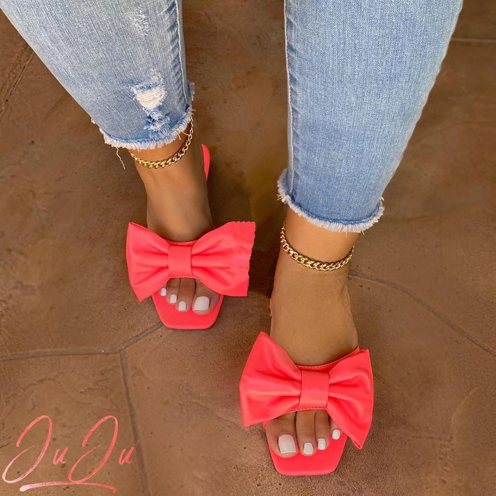 2020 Top Quality Woman Summer Sandals Latest Fashion Ladies Sandale Female Bows Shoes Sliders Slippers