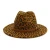 Import 2020 Wholesale Fashion Women&#39;s Vintage Leopard Print Fedora Wool Hat Wide Brim Panama Cowboy hat from China