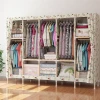 2021 portable Oxford fabric detachable wooden wood wardrobe closet cabinet clothes shoes box using wardrobes