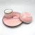Import 21cm Pink Ceramic Round Dishes 3 Compartments Plate Separation Plate Feature Divisions Plate Keep Health Ratio Per Meal from China