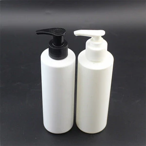 250ml cylindrical white PE plastic cosmetic pump bottle with lotion pump for make up remover oil
