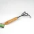 Import 255mm available 3 teeth garden rake metal rake with wood handle from China